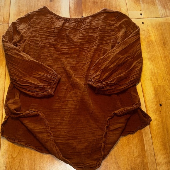Old Navy Women's Rust Brown 100% Cotton  Blouse - Picture 4 of 5